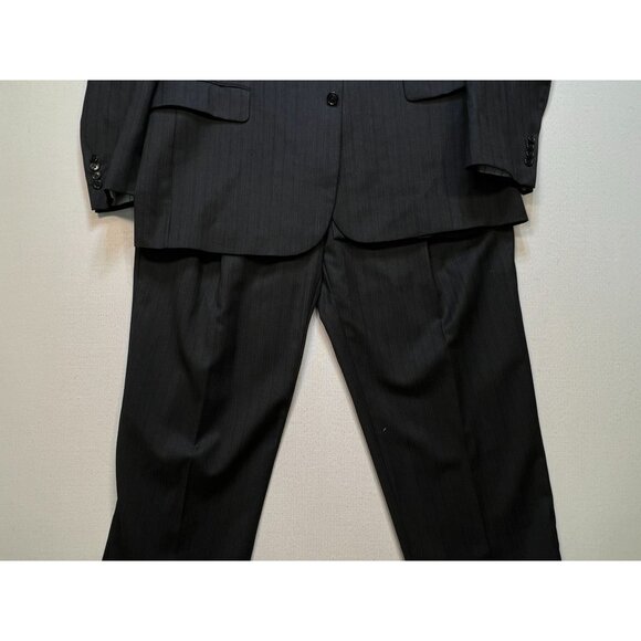Jos. A. Bank Mens 2-Button Blazer Pleat Front Pant Wool 2-Piece Suit Sz 46L Gray - Picture 8 of 16